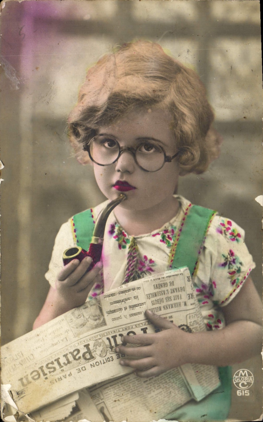 CPA Fantaisie Enfant Pipe Tabac Journal 