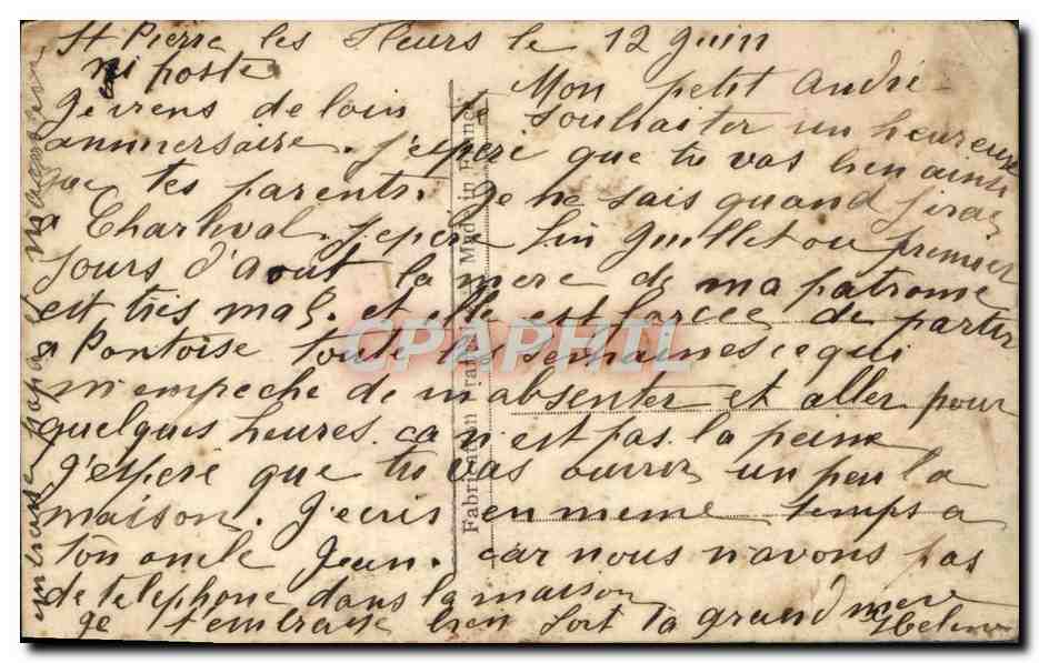 CPA Fantaisie Enfant Pipe Tabac Journal  — Rückseite