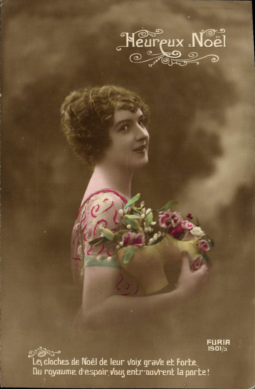 CPA Fantaisie Femme Noel Sabot 