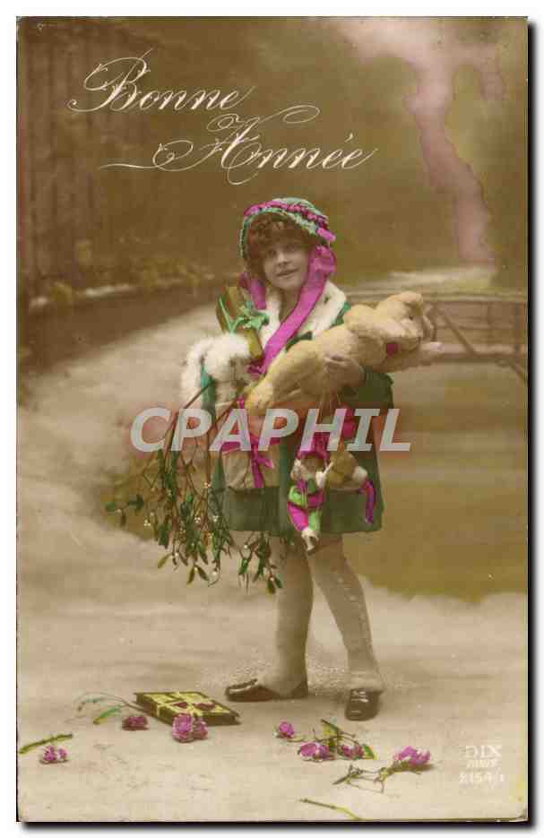 CPA Fantaisie Enfant Ours en peluche