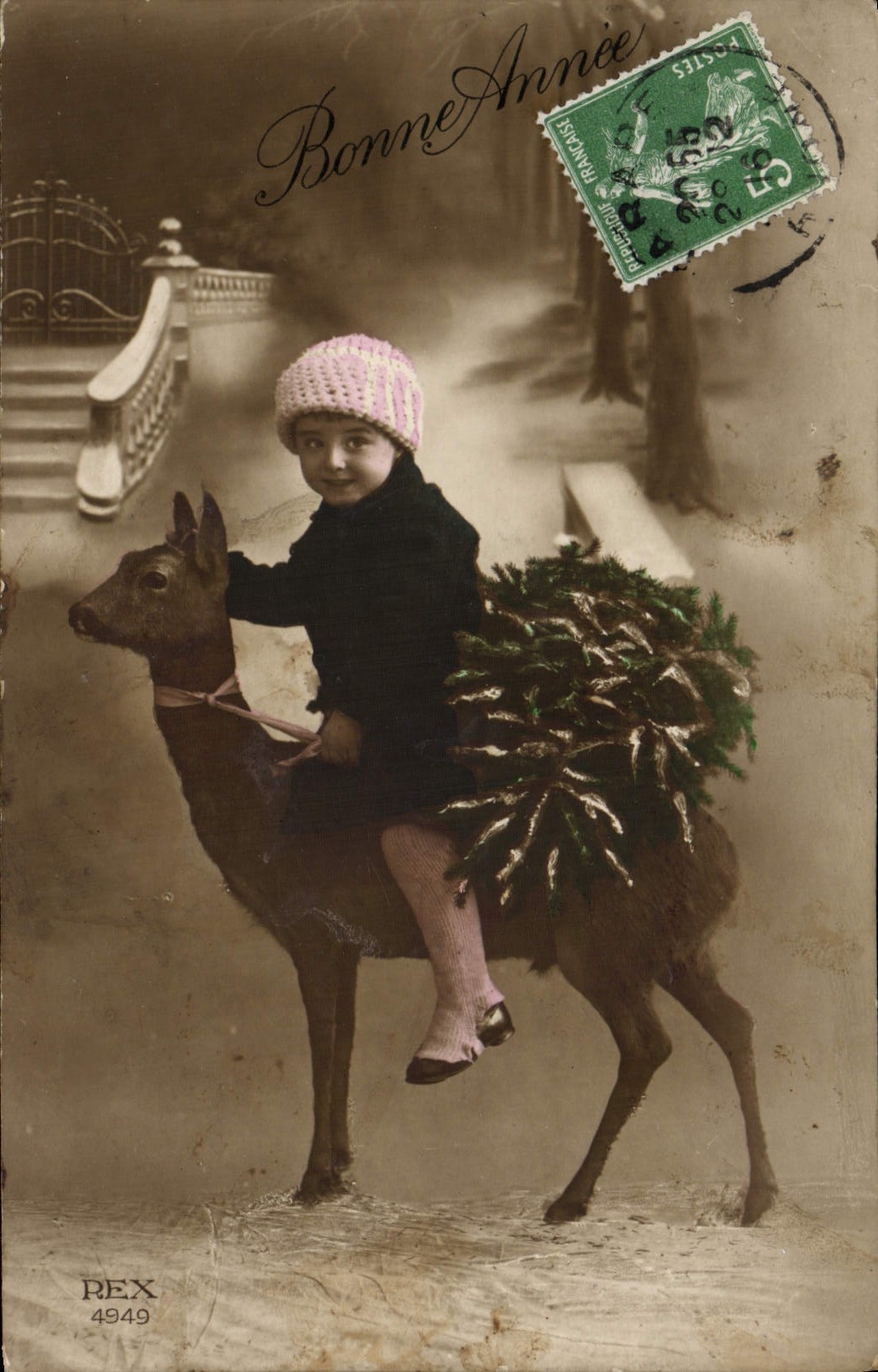 CPA Fantaisie Enfant Biche 