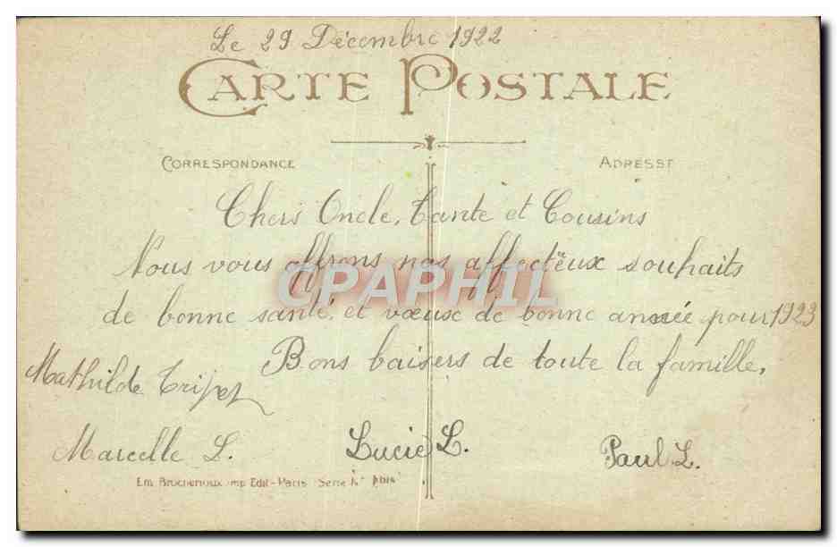 CPA Fantaisie Enfant — Verso