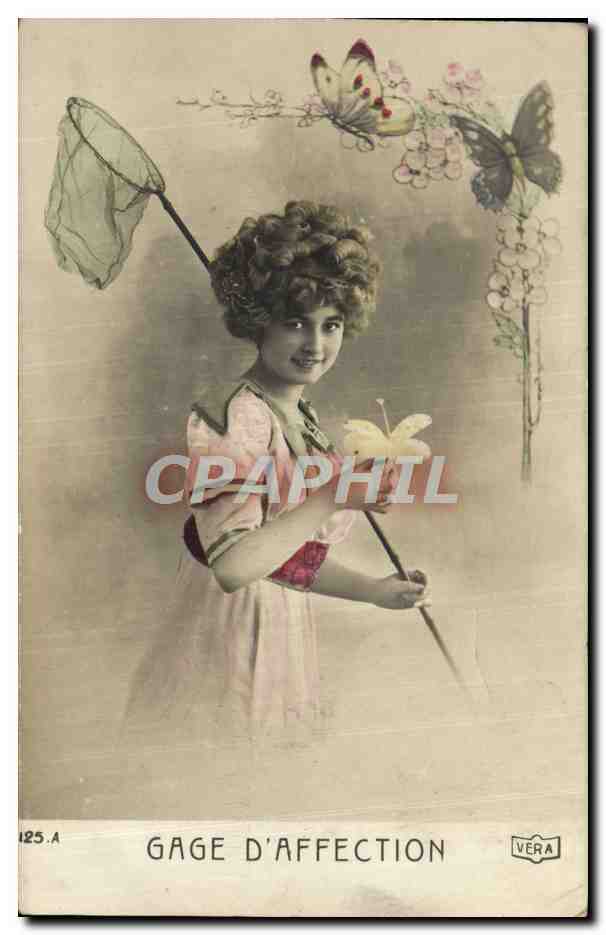 Mädchen mit Schmetterlingsnetz — Zeichen der Zuneigung — VERA n° 125.A
