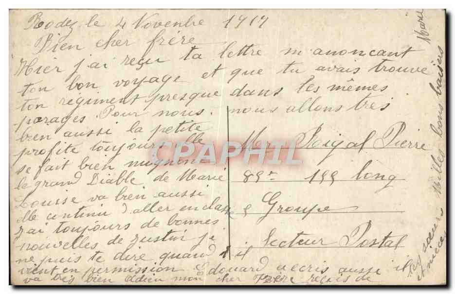 Mädchen mit Schmetterlingsnetz — Zeichen der Zuneigung — VERA n° 125.A — Rückseite
