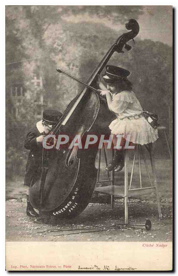 CPA Fantaisie Enfants Violoncelle