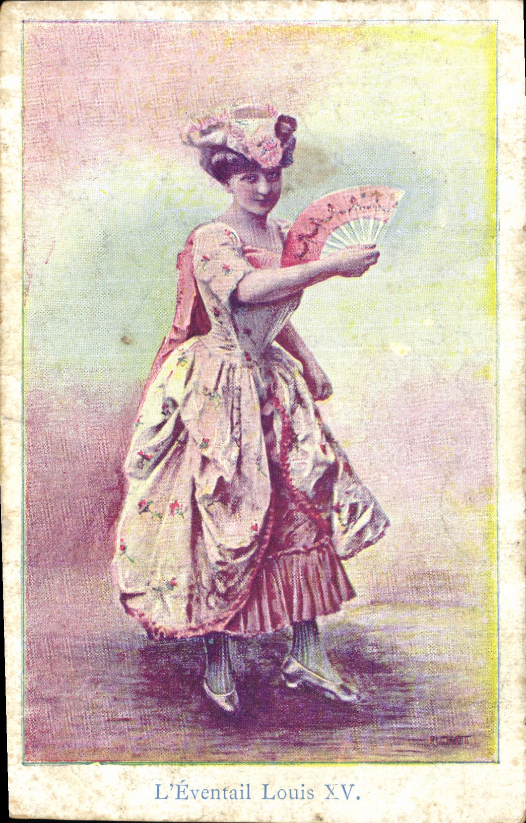 CPA Fantaisie Femme L'eventail Louis XV