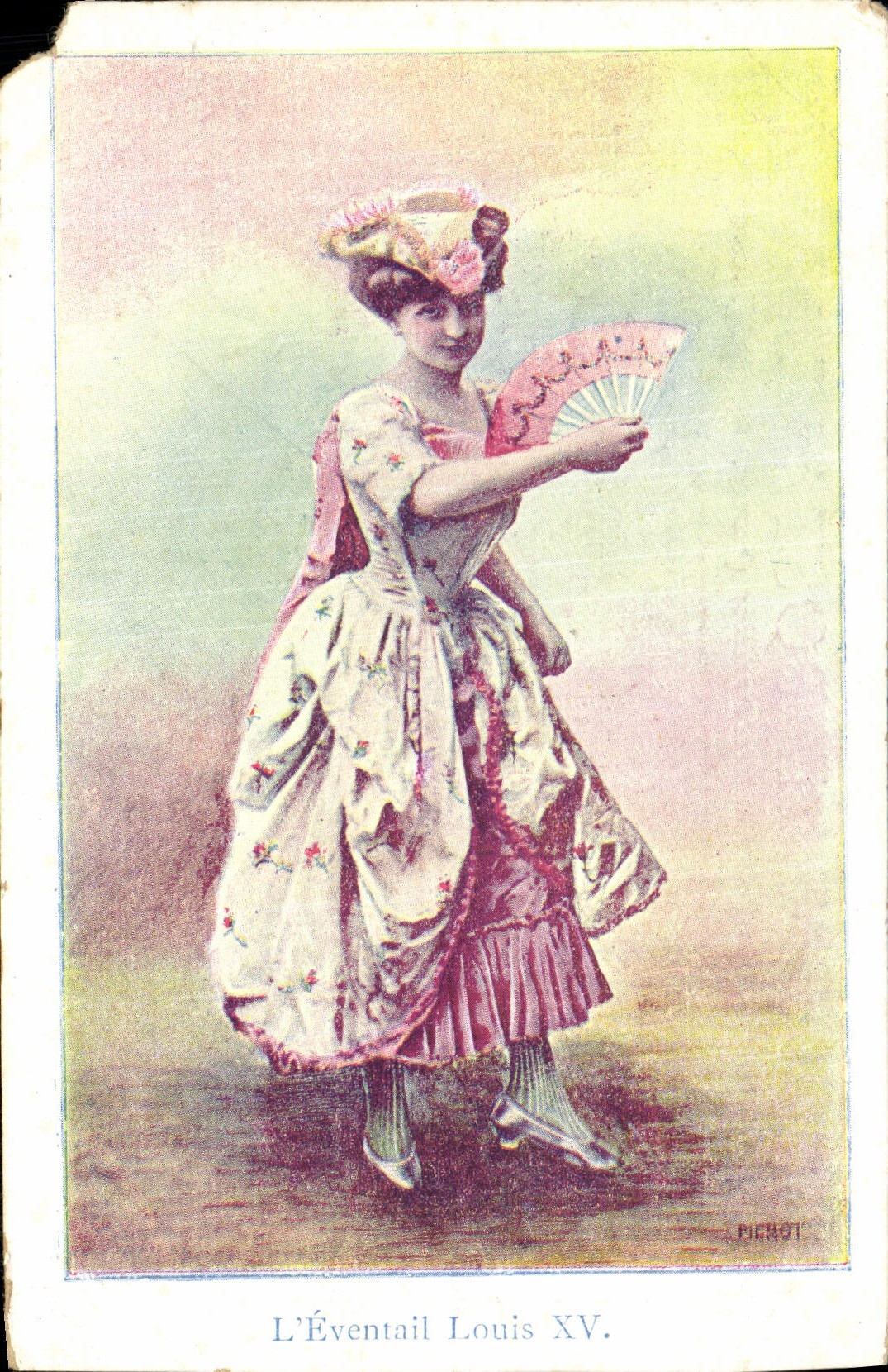 CPA Fantaisie Femme L'eventail Louis XV