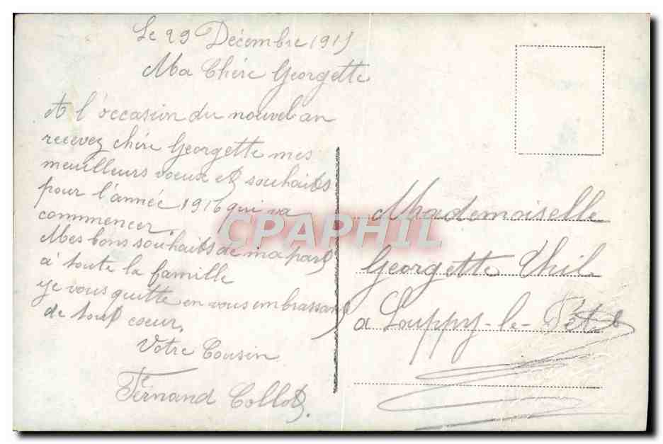 Couple en tenue de soirée — Nouvel An — Éditeur A. P. n° 3406 — Achterkant