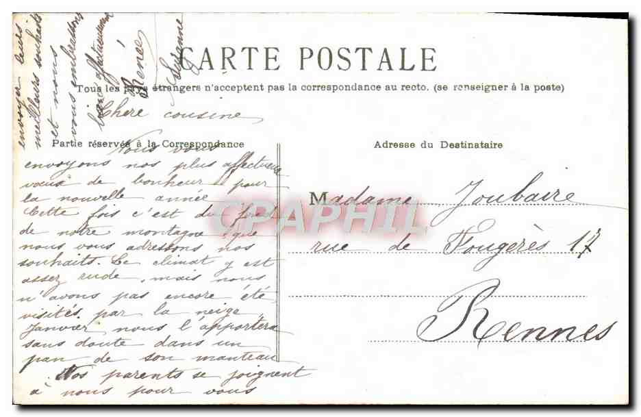 CPA Fantaisie Bonne annee — Verso