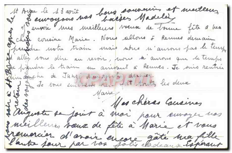 CPA Fantaisie Fleurs — Verso