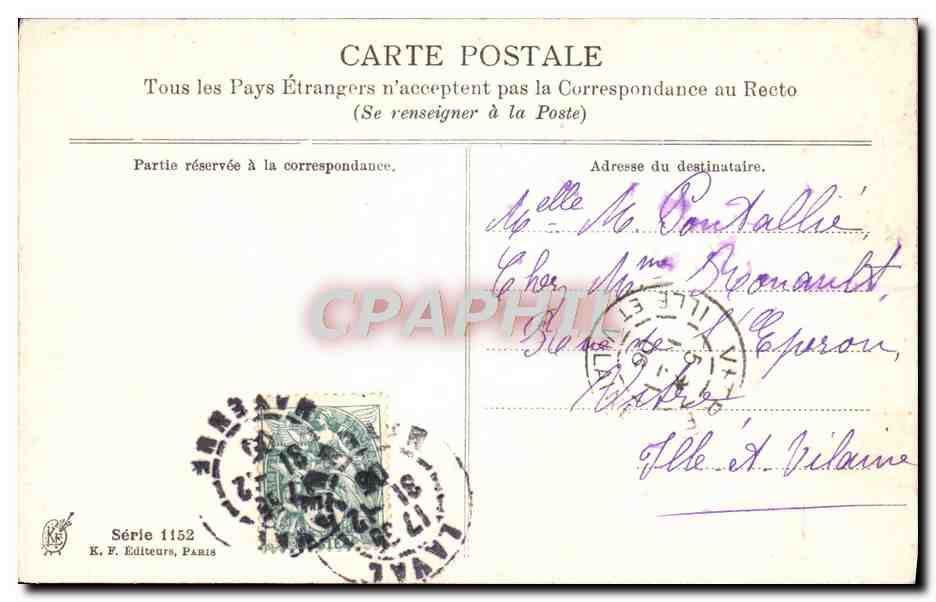 CPA Fantaisie Fleurs Trefle  — Rückseite