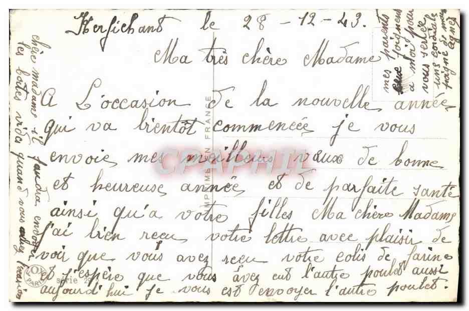 CPA Fantaisie Bonne annee — Rückseite