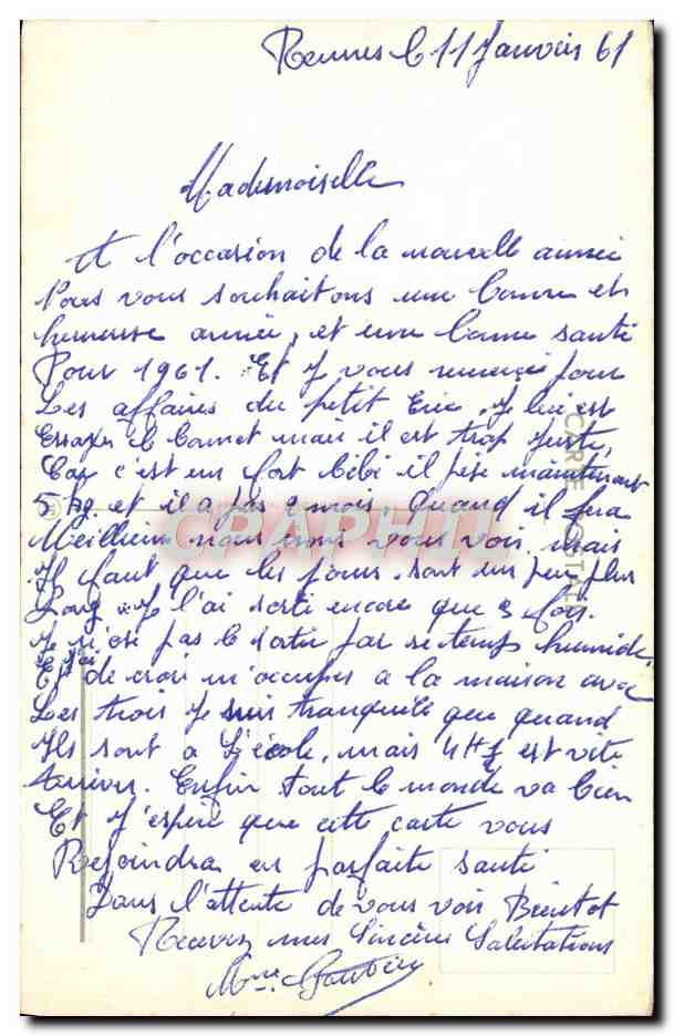CPA Fantaisie Bonen annee — Rückseite