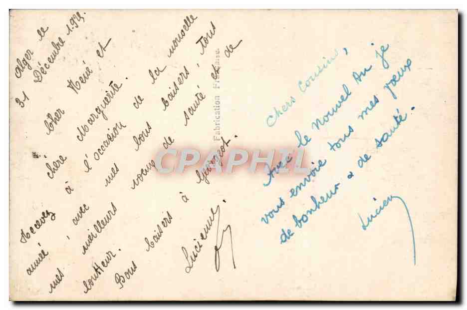 CPA Fantaisie Fleurs Fer a cheval — Rückseite