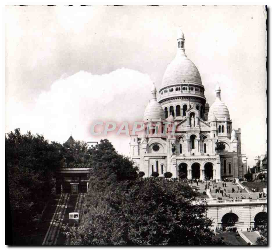 CPM Paris La basilique du Sacre Coeur et le funiculaire de Montmartre 
