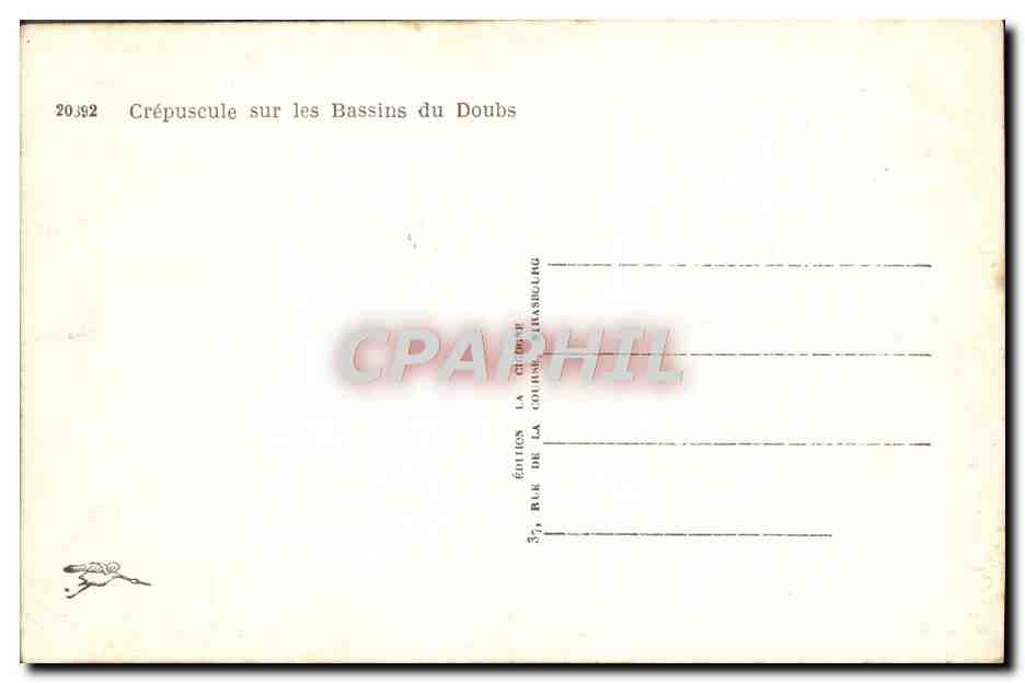 CPM Crepuscule sur les Bassins du Doubs — Rückseite