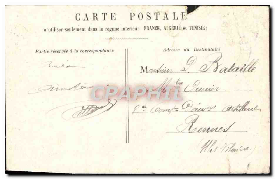 CPA Bordeaux Statue de Carnot — Verso