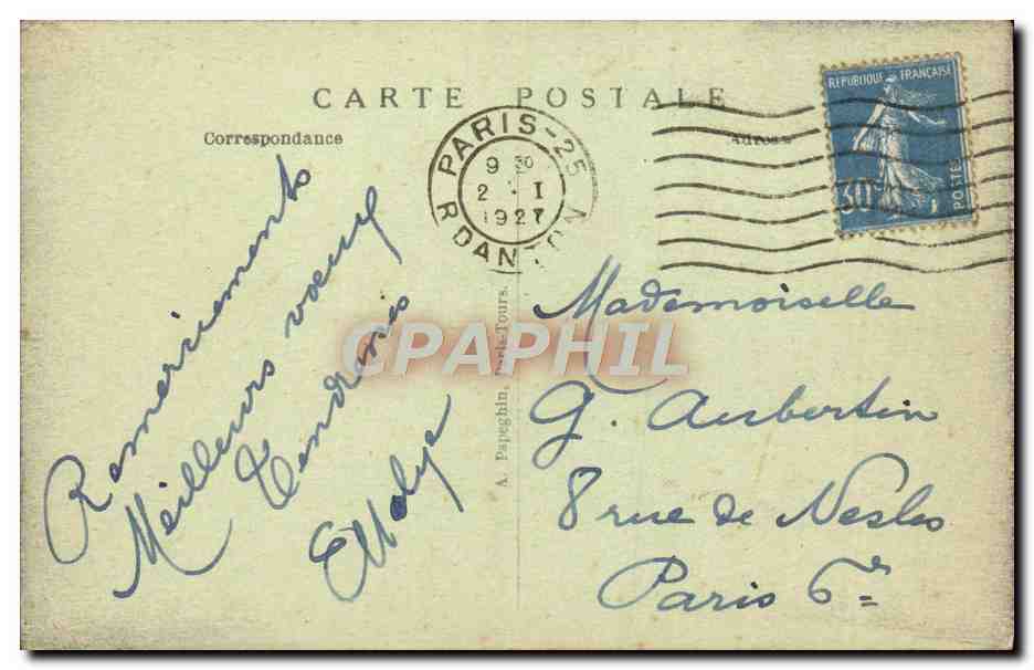CPA Paris Le Palais de Justice et la Ste Chapelle — Rückseite