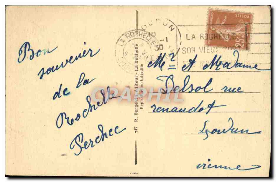 CPA La Rochelle La Grosse Horloge Qui Etait Percee dans les Remparts — Verso