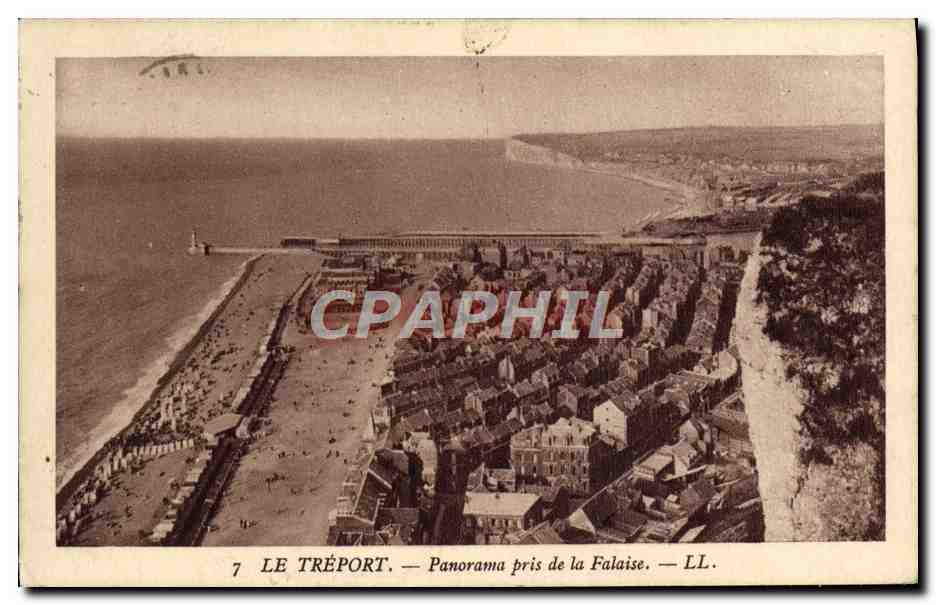 CPA Le Treport Panorama pris de la Falaise