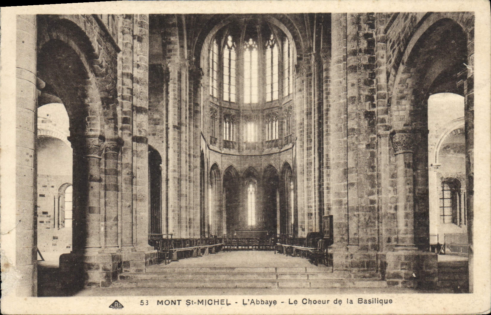 CPA Mont St Michel L'Abbaye Le Choeur de la basilique