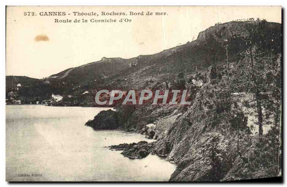 CPA Cannes Theoule Rochers Bord de Mer Route de la Corniche d'Or