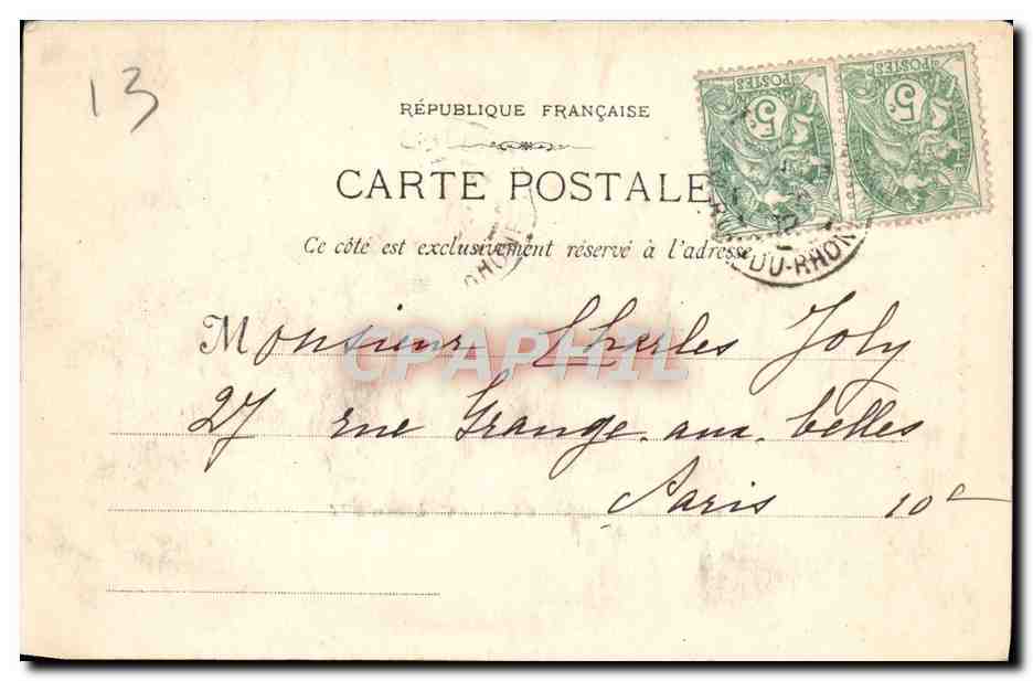 CPA Marseille Le Chateau d'If — Rückseite