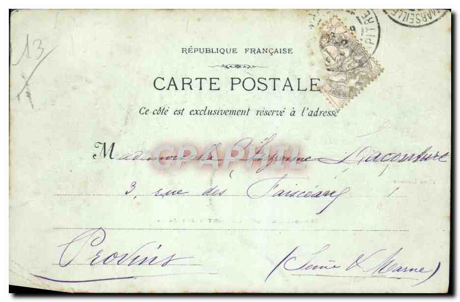 CPA Marseille Le fort St Jean  — Verso
