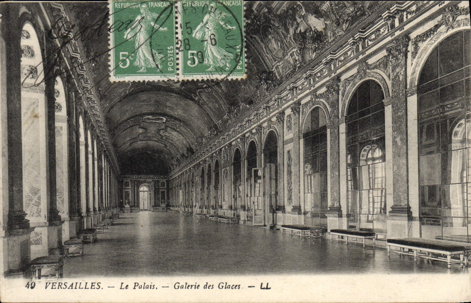 CPA Versailles Le Palais Galerie des Glaces