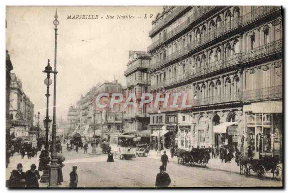 CPA Marseille Rue Noailles Tramway