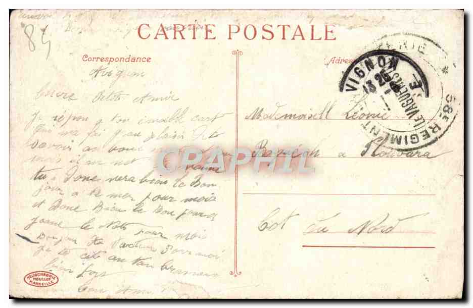 CPA Avignon Perspective du Pont Suspendu — Verso