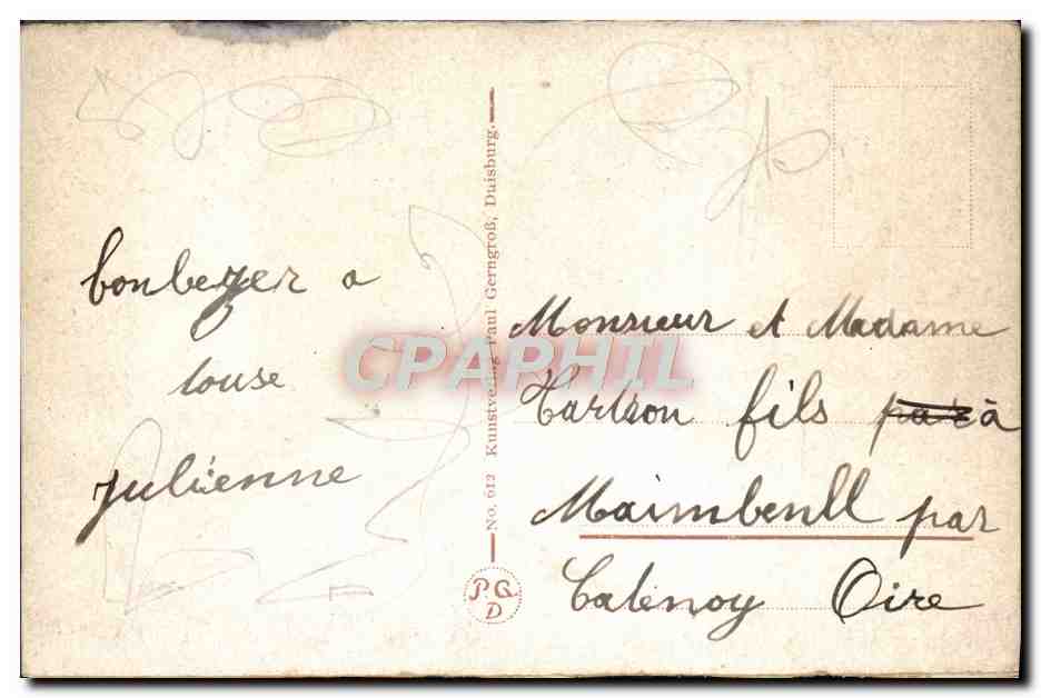 CPA Duisburg Auf dem Kaiserberg Denkmal Und Wasserturm — Rückseite