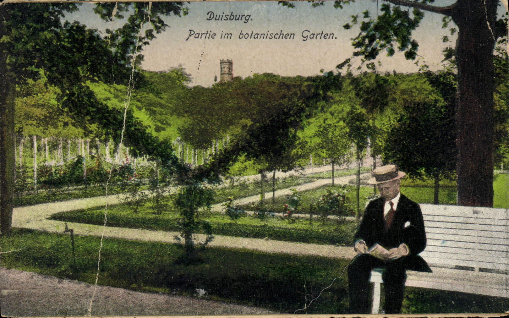 CPA Duisburg Partie im Botanischen Garten