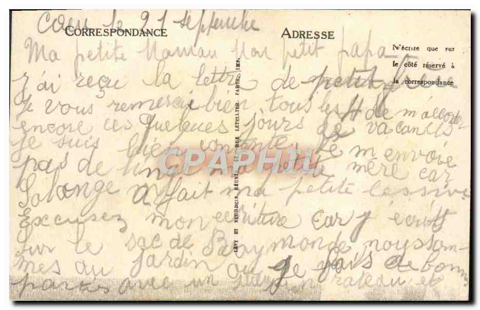 CPA Caen Les Remparts et l'Eglise Sanit Pierre — Verso