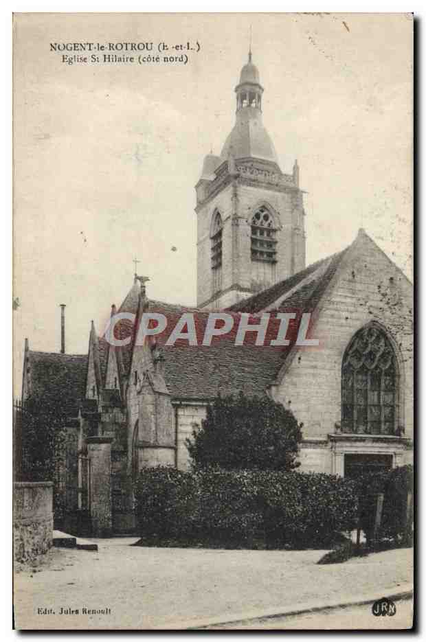 Nogent-le-Rotrou (Eure-et-Loir) — Église Saint-Hilaire (côté nord) — Édit. Julien Renoult