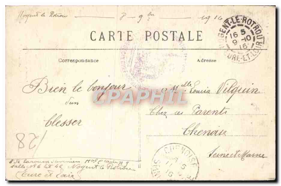 Nogent-le-Rotrou (Eure-et-Loir) — Église Saint-Hilaire (côté nord) — Édit. Julien Renoult — Reverso