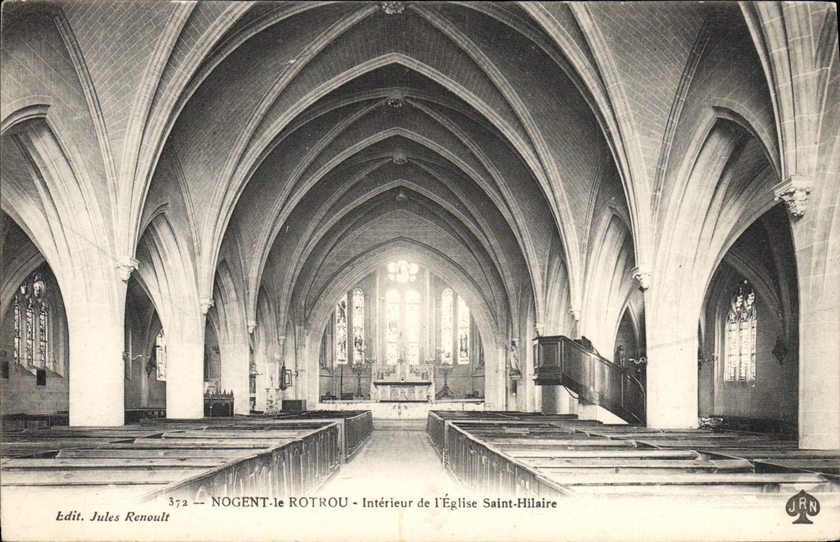 Nogent-le-Rotrou — Intérieur de l'Église Saint-Hilaire — Edit. Jules Renoult n°372
