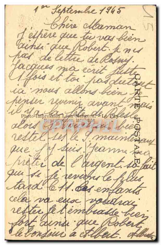 CPA Le Lioran Le Puits Griou source de l'Allagnon  — Rückseite