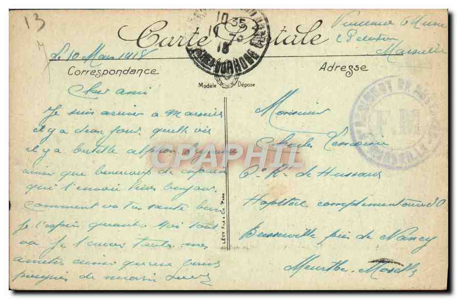 CPA Marseille Le Vieux Port Bateaux — Verso