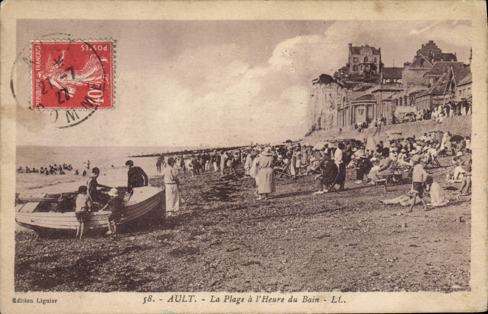 CPA Ault La Plage a L'Heure du Bain