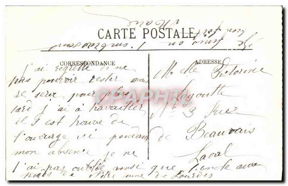 CPA Lourdes Vue Generale et le Pic du Jer — Rückseite