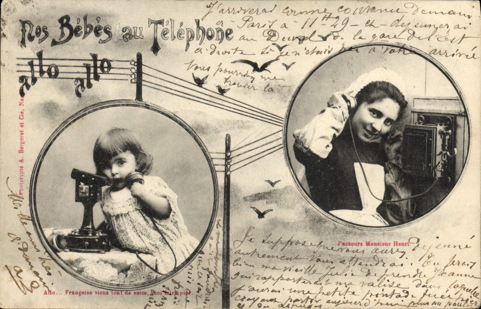 Nuestros Bebés al Teléfono — Fototipo A. Bergeret et Cie, n° 104