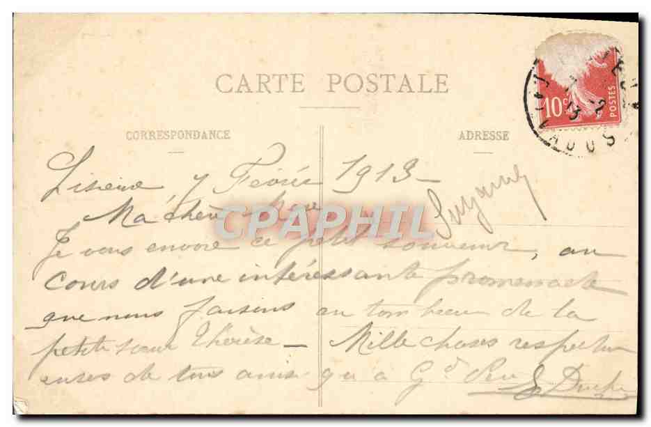 CPA Cimetiere des Carmelites Ste Therese de l'Enfant Jesus  — Rückseite