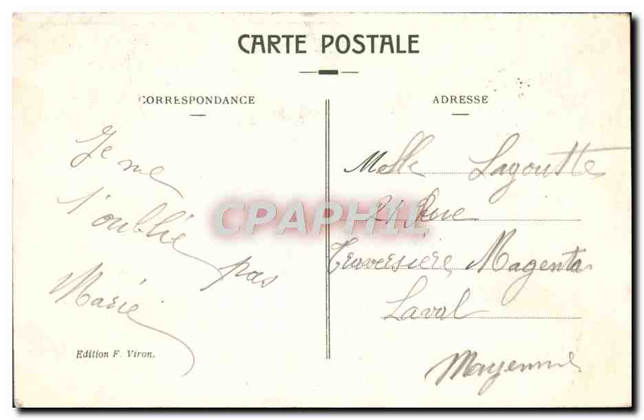 CPA Lourdes Le Chateau Fort — Verso
