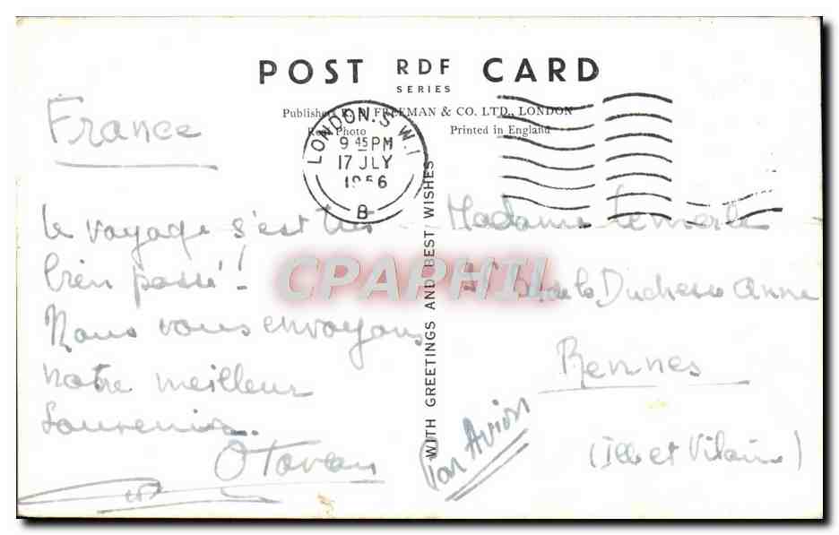 CPM The houses of Parliament and Westminster Bridge London  — Rückseite