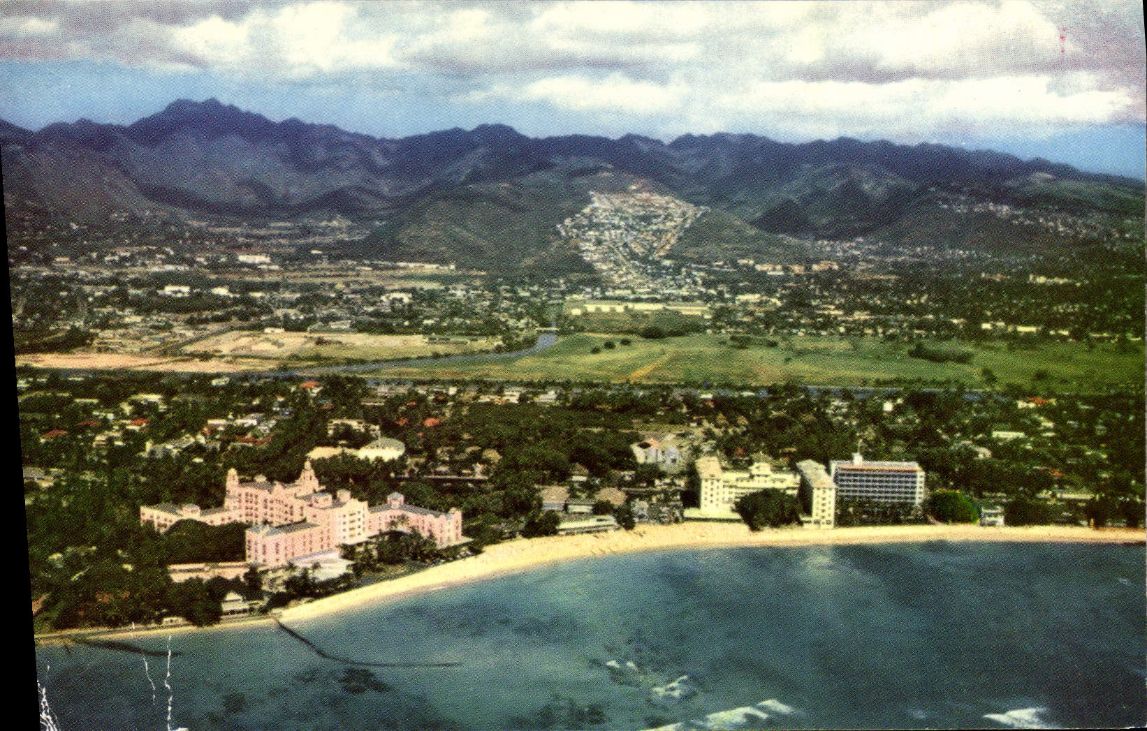 CPM Waikiki Aerial Three Famous Honolulu hotels 