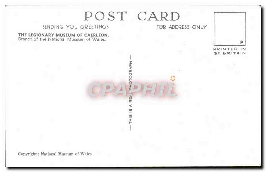 CPA The Leclonary Museum of Carleon Branch of the National museum of Wales — Rückseite