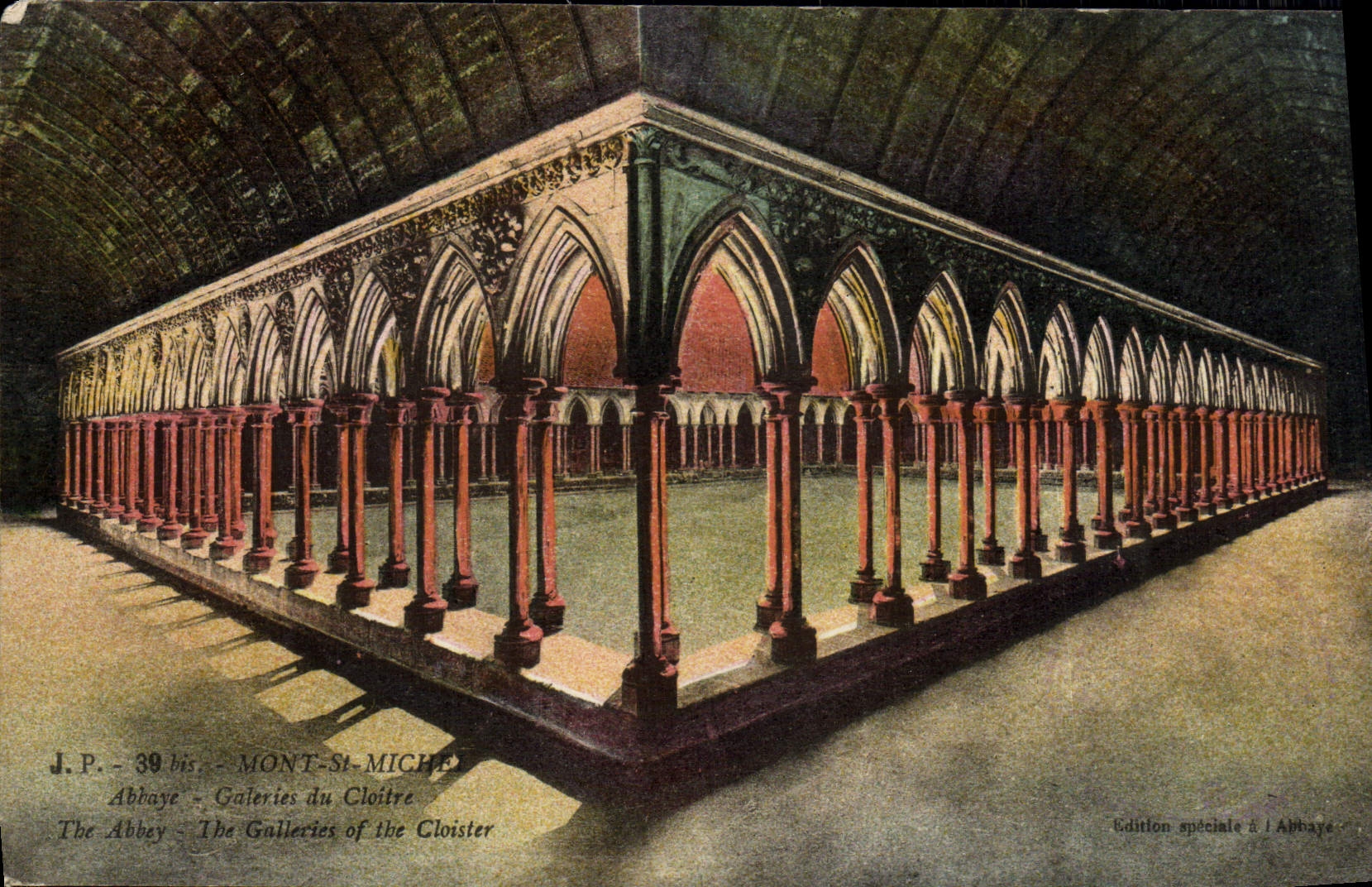 CPA Mont St Michel Abbaye Gateries du cloitre