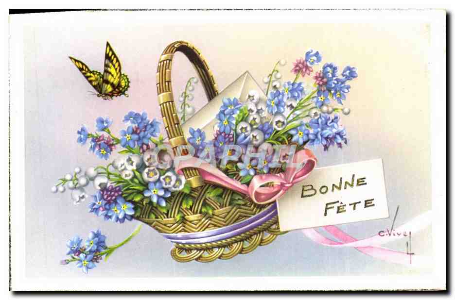 CPA Fantaisie Bonne Fete Papillon 