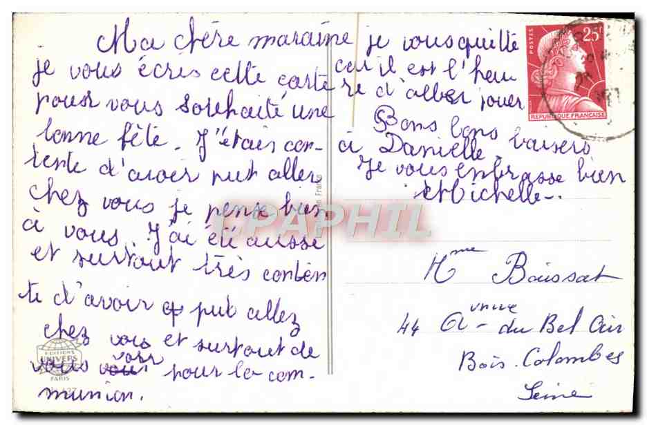 CPA Fantaisie Bonne Fete Papillon  — Rückseite